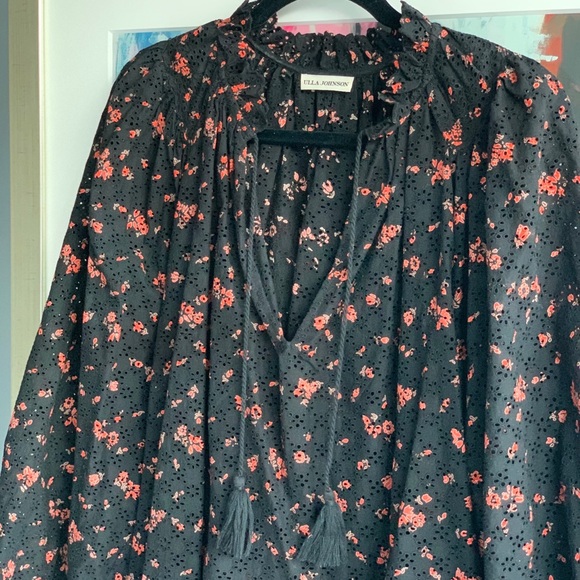 Ulla Johnson Siarah Blouse - Black Floral - Picture 3 of 7